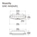 Dimensions of musiclily basic 50mm ceramic single coil neck pickup for strat style electric guitar mx2295bk