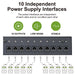 Part of musiclily pro guitar power supply 10 way isolated dc output for 9v 12v 18v effect pedal with uk standard adapter mx2327uk