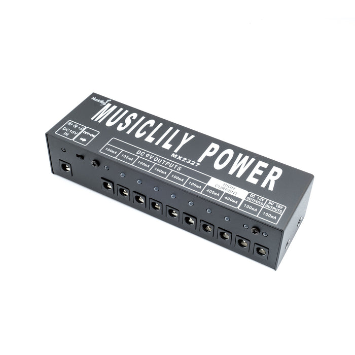 details of musiclily pro guitar power supply 10 way isolated dc output for 9v 12v 18v effect pedal with uk standard adapter mx2327uk