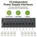 Part of musiclily pro guitar power supply 10 way isolated dc output for 9v 12v 18v effect pedal with usb port uk standard adapter mx2328uk