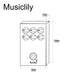 Dimensions of musiclily pro electric guitar effects pedal dc 9v adapter powered true bypass distortion mx2320p