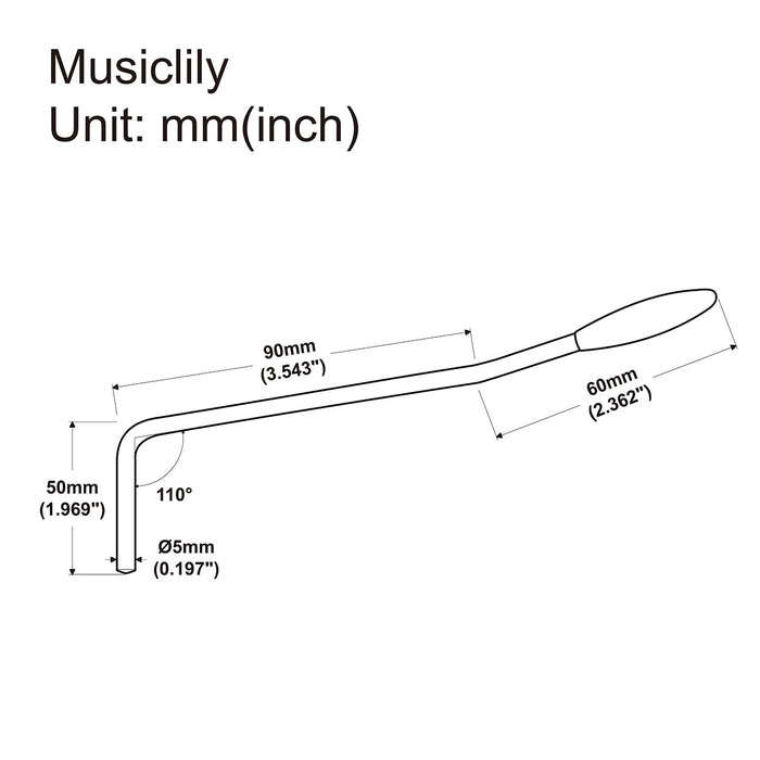 Dimensions of wilkinson wvc tremolo bridge 5mm steel push in style tremolo arm whammy bar vibrato arm mx2349p