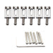 musiclily ultra 10 8mm modern style rectangle full solid brass saddles for strat tele style electric guitar mx2371 6p, gold