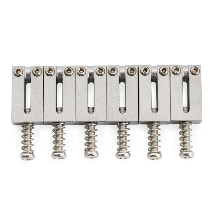 Musiclily Ultra 10,8 mm Moderner Stil Rechteckvolle Vollmessingsattel für Strat-Tele-Stil-Elektrogitarren, Set von 6