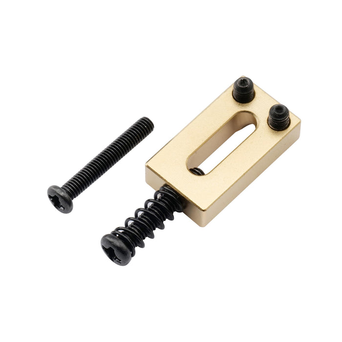 Musiclily Ultra 11.2mmピッチ モダン フルソリッド 真鍮 ブロックサドル Vintage Stratストラトエレキギター用 ブラック(6個セット)