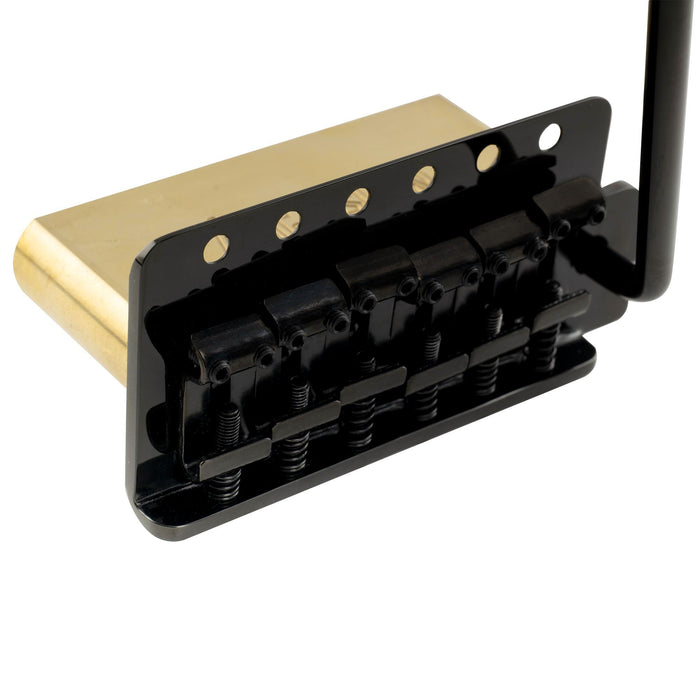 musiclily ultra 52 5mm2 1 16 inch standard 6 screw st tremolo bridge with vintage steel bent saddles 36mm solid brass block push in arm for strat style electric guitar mx2373bp details