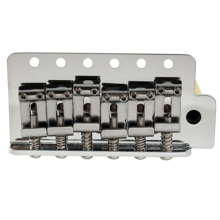 Musiclily Ultra 10.5mmピッチ 6点支持 スタンダード トレモロユニット ブリッジ ヴィンテージな鋼製プレスサドル 36mmソリッド真鍮ブロック 押し込み式アーム STストラトStratエレキギター用 ブラック