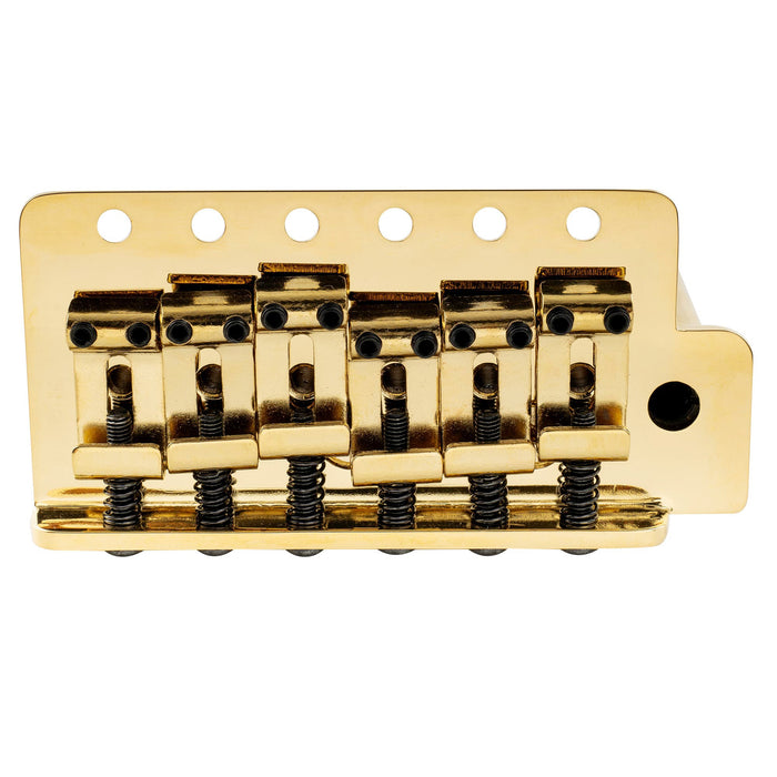 Musiclily Ultra 10.5mmピッチ 6点支持 スタンダード トレモロユニット ブリッジ ヴィンテージな鋼製プレスサドル 36mmソリッド真鍮ブロック 押し込み式アーム STストラトStratエレキギター用 ブラック