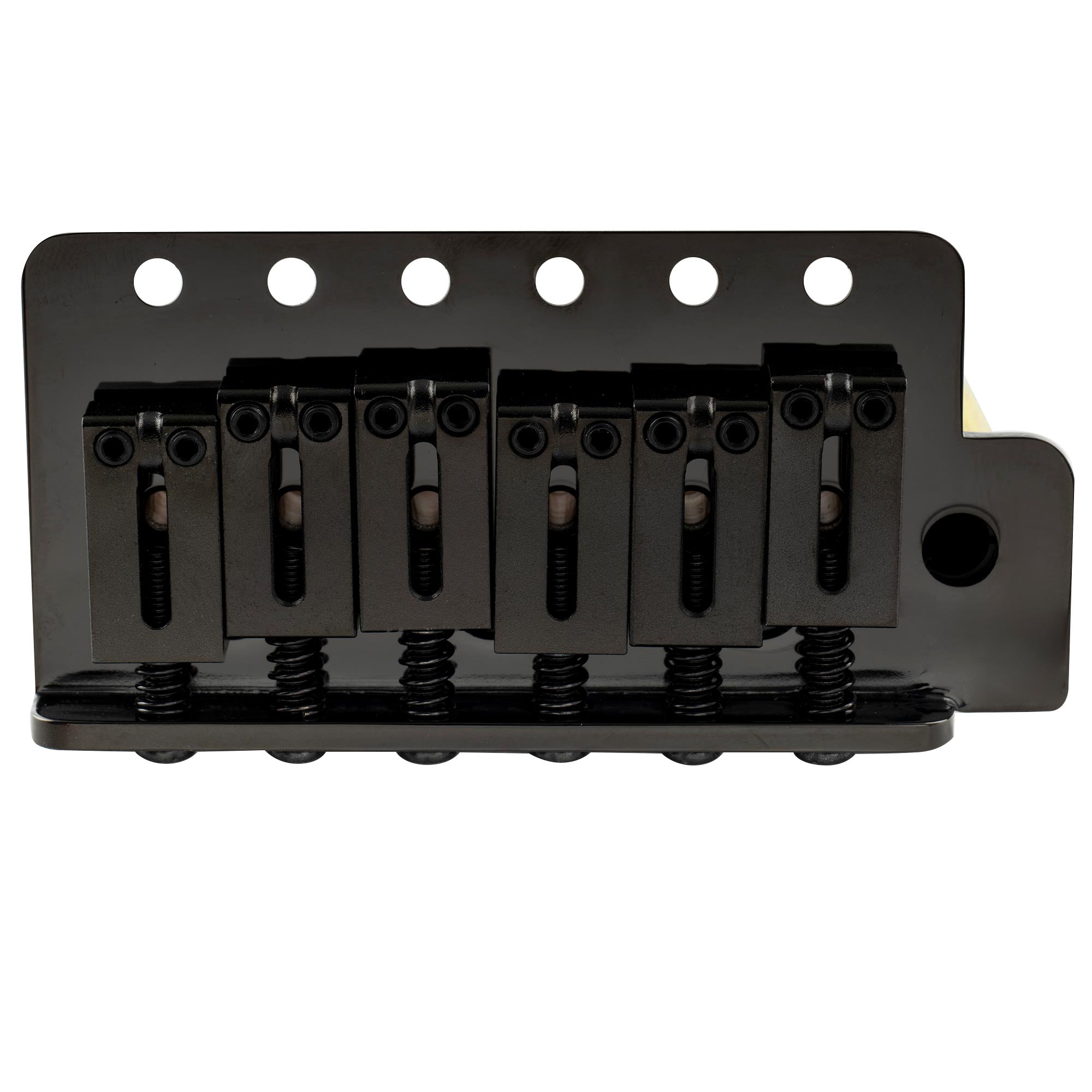 Part of musiclily ultra 52 5mm2 1 16 inch standard 6 screw st tremolo bridge with modern brass saddles 36mm solid brass block push in arm for strat style electric guitar mx2373p
