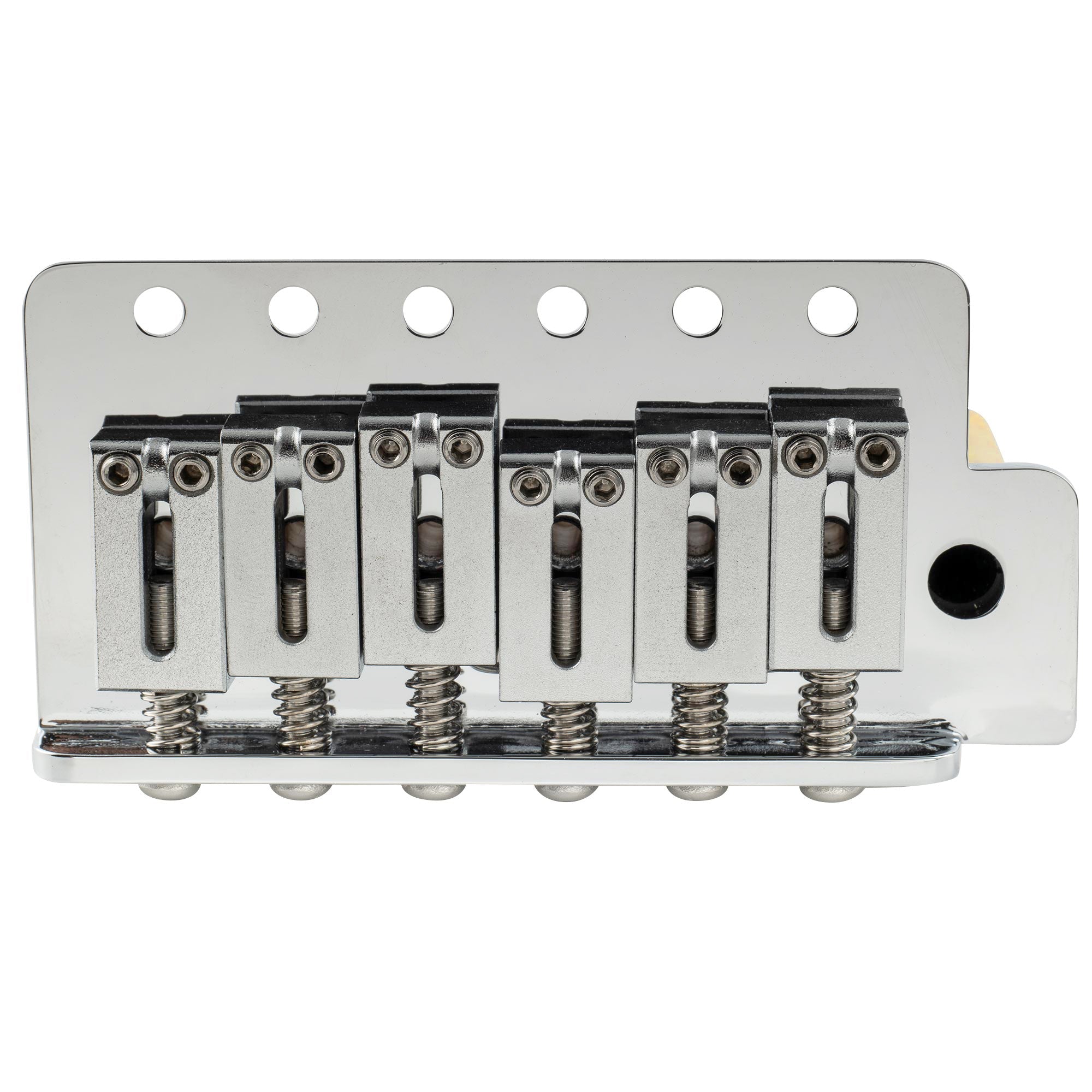 Musiclily Ultra BV007 52,5mm(2-1/16 Zoll) Standard 6-Schrauben ST Tremolobrücke mit modernen Messingsätteln 36mm massives Messingblock Push-In Arm für Strat-Style E-Gitarre