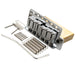 musiclily ultra 52 5mm2 1 16 inch standard 6 screw st tremolo bridge with modern brass saddles 36mm solid brass block push in arm for strat style electric guitar mx2373p, chrome