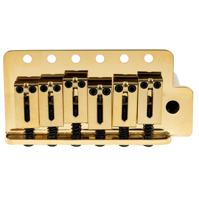 Musiclily Ultra 52,5 mm (2-1/16 Zoll) Standard 6-Schrauben ST-Tremolo-Brücke mit modernen Messingsatteln, 36-mm massiver Messingblock, Einsteckarm für Elektrogitarren im Strat-Stil