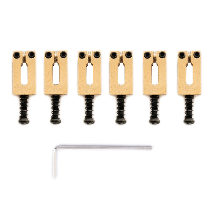 Wilkinson WVP 10.8mmピッチ ステンレス鋼製 ト レモロブリッジサドル Import Stratストラトエレキギター用 ブラック(6個セット)