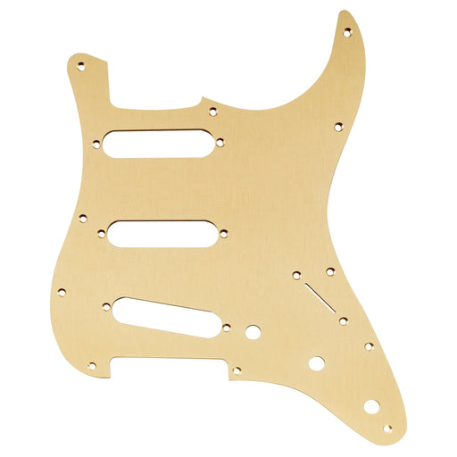 musiclily ultra 11 holes anodized aluminum st sss guitar pickguard for american mexican fender standard strat style electric guitar mx2377p, gold