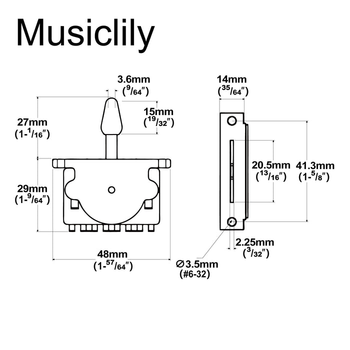 Musiclily Pro 3-Way Pickup Selector Blade Switch for Imported Fender Tele Style Electric Guitar