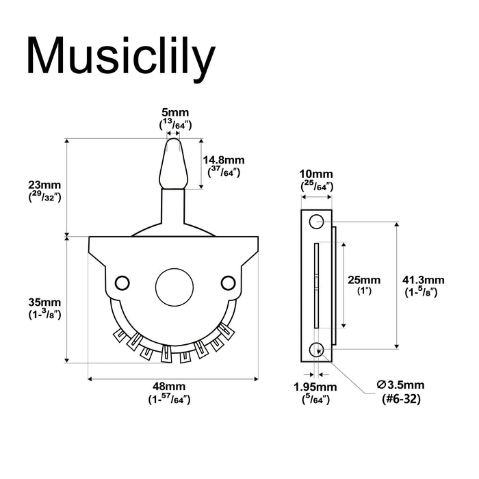 Musiclily Pro 3-Way Pickup Selector Blade Switch for Tele Style Electric Guitar