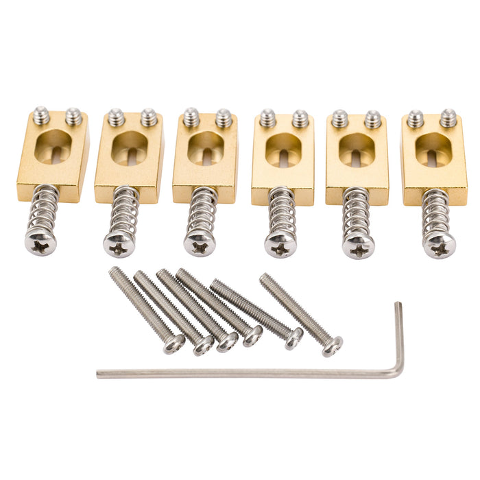 Musiclily Ultra 10.5mm Vollmassiv Messing Tremolo-Brückensättel für Strat-Stil E-Gitarre, Set von 6