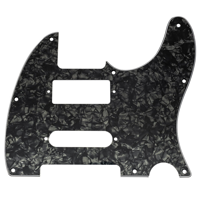 musiclily pro 8 holes guitar pickguard for brent mason tele style electric guitar 3ply 4ply mx2450p, black pearl