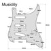 Dimensions of musiclily ultra 11 holes anodized aluminum pickguard for classic vibe vintage 60s strat sss style electric guitar