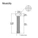 Dimensions of musiclily pro metric m3 20mm steel saddle intonation screws for imported electric guitar bass bridge mx2474 6p