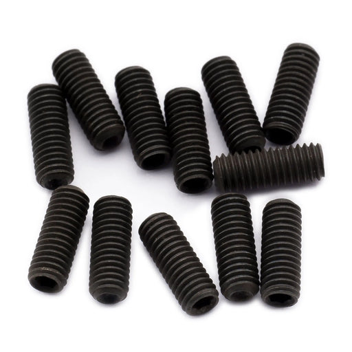 musiclily pro metric m3 8mm stainless steel saddle height adjustment screws for imported electric guitar bass bridge mx2476 12p, black