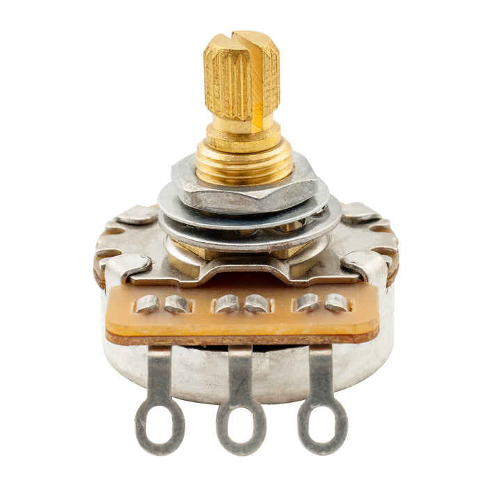 Musiclily Pro HD B250K Full Brass Metric Coarse 18-Spline Split Short Shaft Pots Linear Taper Potentiometers for Electric Guitar Bass (Set of 2)
