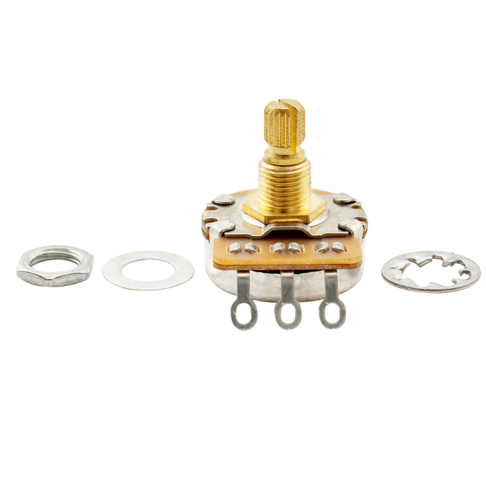 Musiclily Pro HD B250K Full Brass Metric Coarse 18-Spline Split Short Shaft Pots Linear Taper Potentiometers for Electric Guitar Bass (Set of 2)