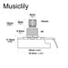 Dimensions of musiclily pro hd b250k full brass metric coarse 18 spline split short shaft pot linear taper potentiometer for electric guitar bass mx2501
