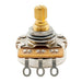 detail of musiclily pro hd b250k full brass metric coarse 18 spline split short shaft pot linear taper potentiometer for electric guitar bass mx2501
