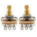 detail of musiclily pro hd a500k b500k full brass metric coarse 18 spline split shaft pots audio linear taper potentiometers for epiphone style electric guitar bass mx2502 2mx2503 2