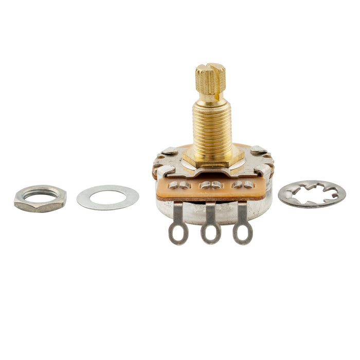 Wholesale-Musiclily Pro HD A500K Vollmessing Potentiometer, metrisch, grob 18-Zahn, Split-Welle, Audio-Taper, für E-Gitarre und Bass
