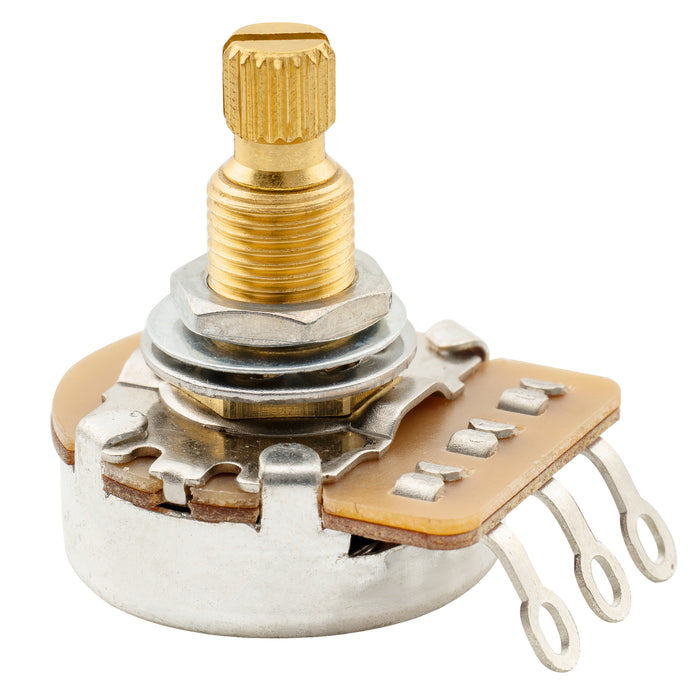 Wholesale-Musiclily Pro HD A500K Vollmessing Potentiometer, metrisch, grob 18-Zahn, Split-Welle, Audio-Taper, für E-Gitarre und Bass