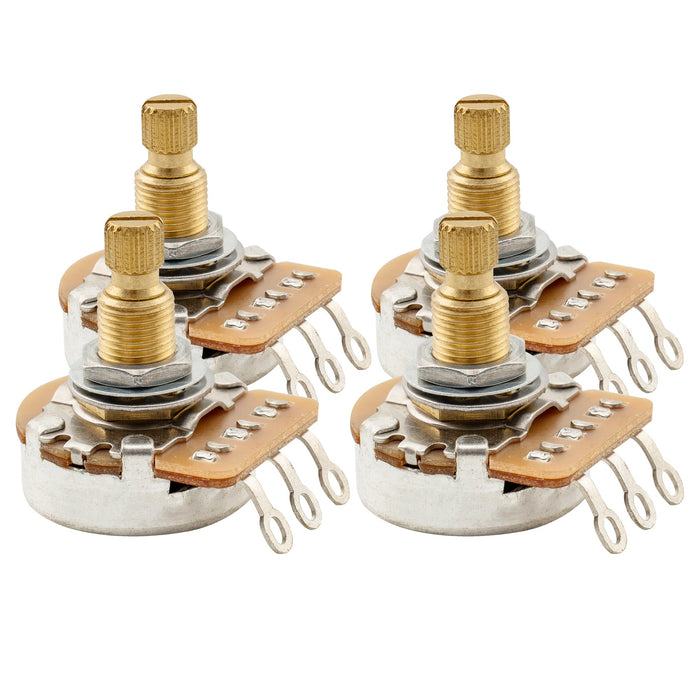 musiclily pro hd b500k full brass metric coarse 18 spline split shaft pot linear taper potentiometer for electric guitar bass mx2503, 4 pcs