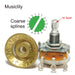 Size of musiclily pro hd b500k full brass metric coarse 18 spline split shaft pot linear taper potentiometer for electric guitar bass mx2503