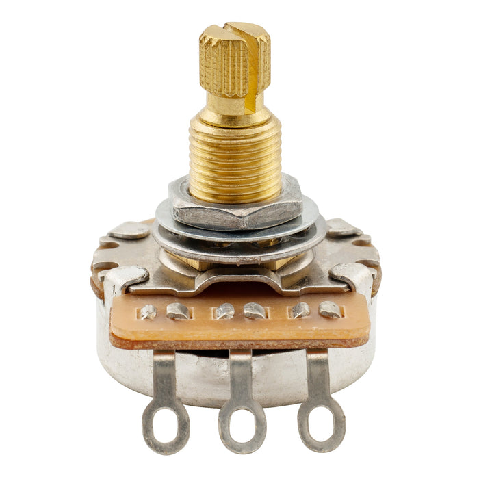 detail of musiclily pro hd b500k full brass metric coarse 18 spline split shaft pot linear taper potentiometer for electric guitar bass mx2503