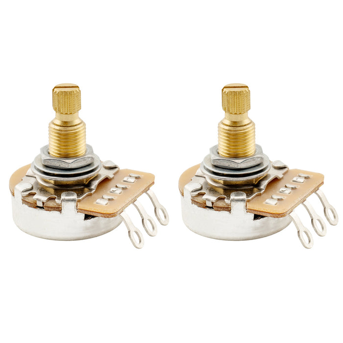 musiclily pro hd a1m full brass metric coarse 18 spline split shaft pot audio taper potentiometer for electric guitar bass mx2506, 2 pcs