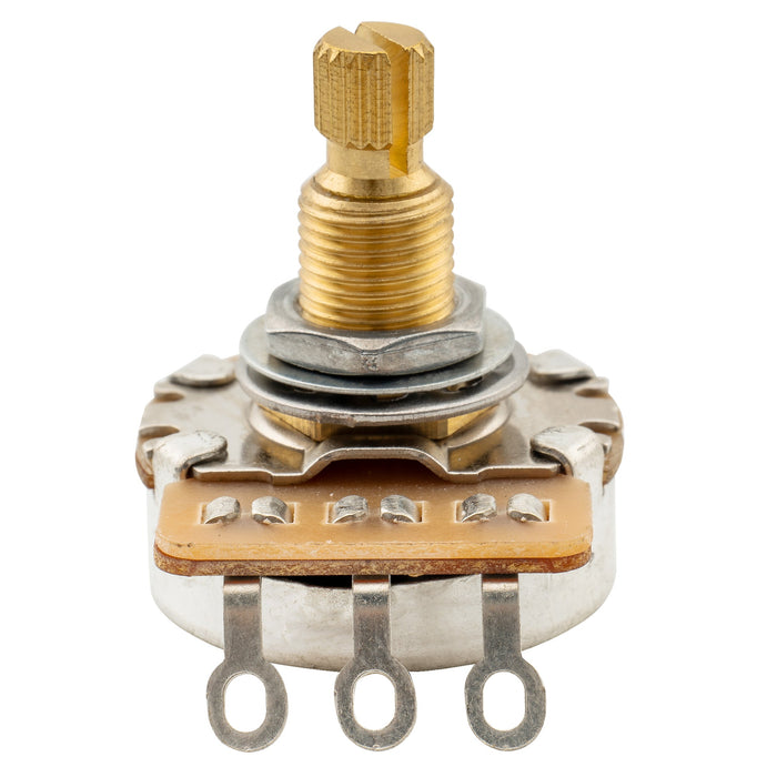 Musiclily Pro HD A1M Pots Brass Metric Split Standard Shaft 9.5mm Audio Taper Potentiometers for LP/SG/Offset Style Electric Guitar Bass (Set of 4)