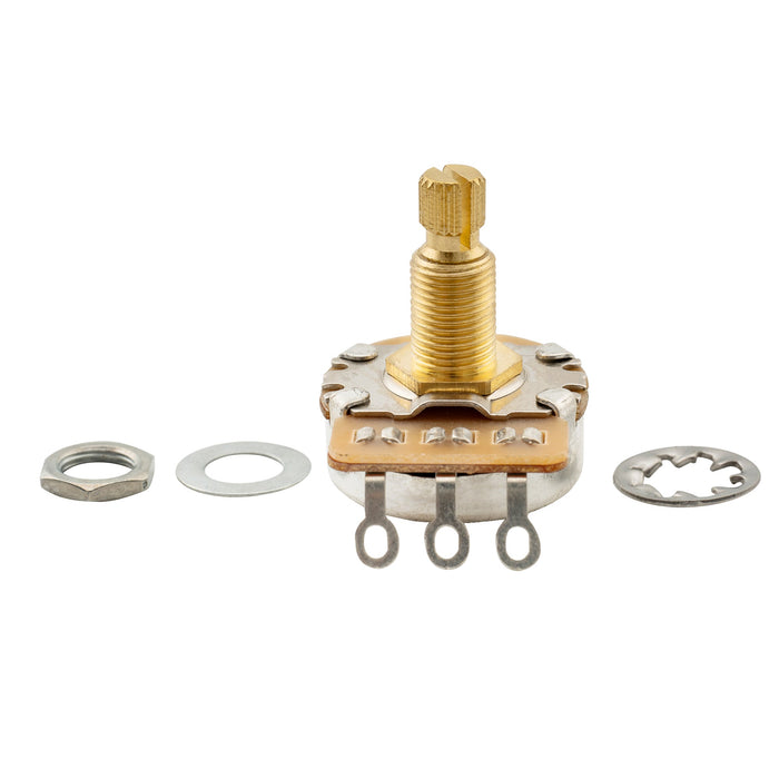 Musiclily Pro HD A1M Pots Brass Metric Split Standard Shaft 9.5mm Audio Taper Potentiometers for LP/SG/Offset Style Electric Guitar Bass (Set of 4)