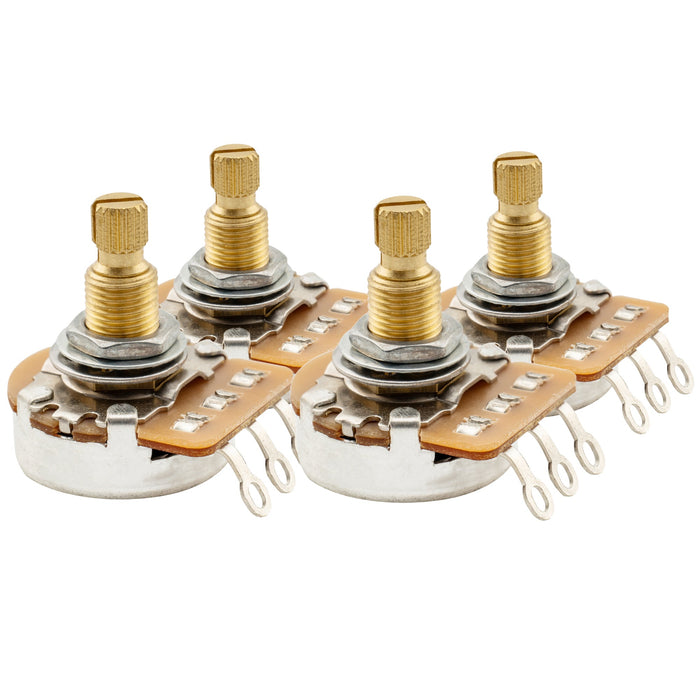 Musiclily Pro HD B1M Pots Brass Metric Split Standard Shaft 9.5mm Linear Taper Potentiometers for LP/SG/Offset Style Electric Guitar Bass (Set of 4)