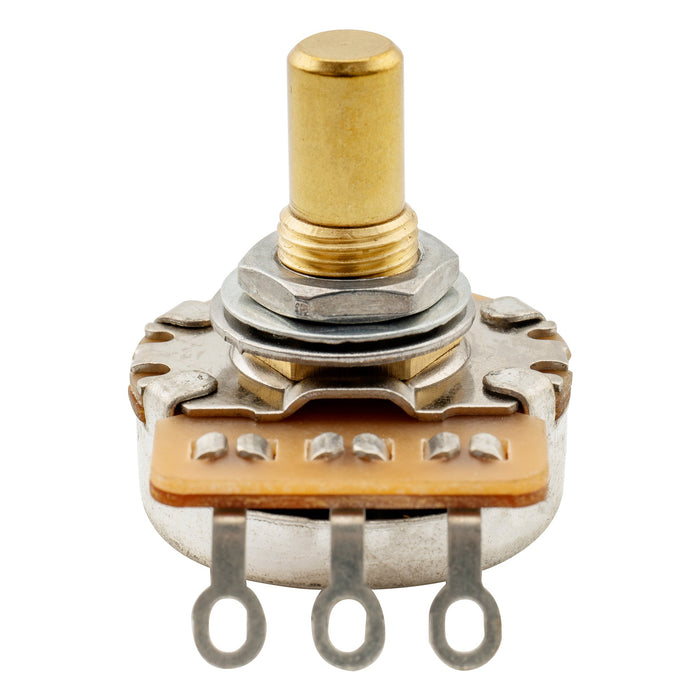 Musiclily Pro HD A250K Pots Brass Metric Solid Short Shaft 6.5mm Audio Taper Potentiometers for Electric Guitar Bass (Set of 10)