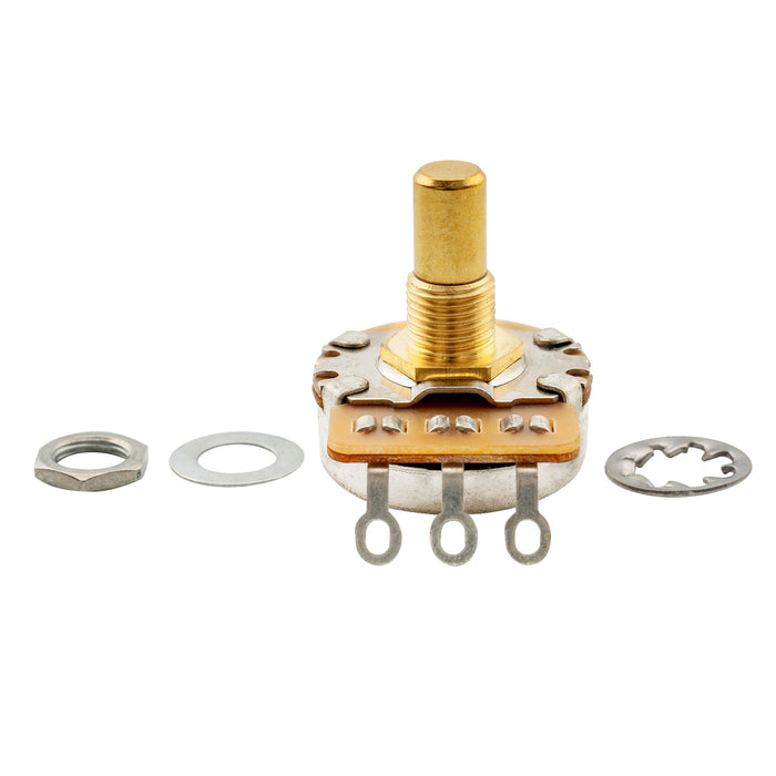 Musiclily Pro HD A250K Pots Brass Metric Solid Short Shaft 6.5mm Audio Taper Potentiometers for Electric Guitar Bass (Set of 10)
