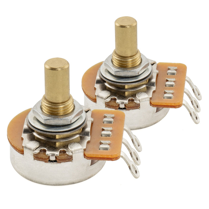 Musiclily Pro HD A250K+B250K ポット 黄銅製 メトリック ソリッド ショートシャフト 6.5mm オーディオリニアテーパー ポテンショメーター Tele/PB/JBスタイル エレキギター/ベース用 (1A1Bセット)