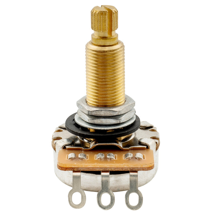 Musiclily Pro HD A500K Pots Bronze Métrico Split Longo Eixo 19mm Audio Taper Potenciômetros para Guitarra Elétrica Baixo (Conjunto de 10)
