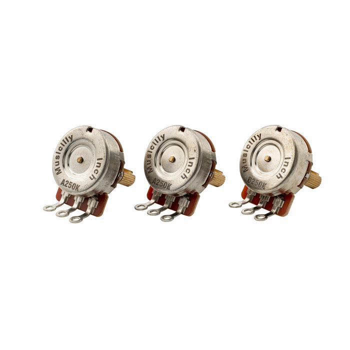 Part of musiclily pro hd a250k b250k full brass inch size fine 24 spline split shaft pots audio linear taper potentiometers for electric guitar bass mx2516 2mx2517