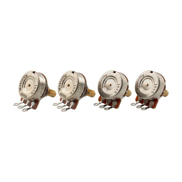 Part of musiclily pro hd a500k b500k full brass inch size fine 24 spline split shaft pots audio linear taper potentiometers for electric guitar bass mx2518 2mx2519 2