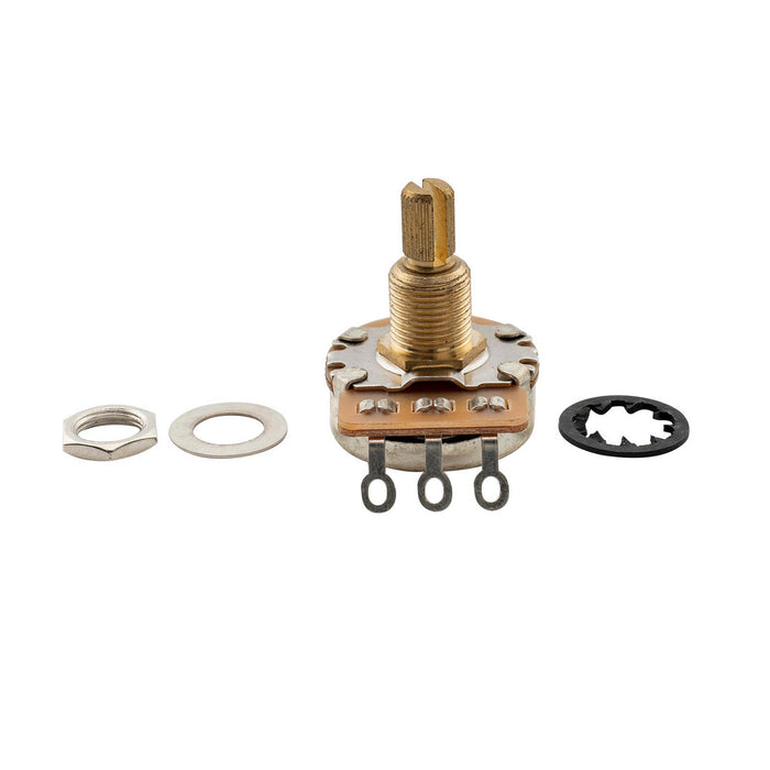 Musiclily Pro HD B500K Pots Brass Standard Split Shaft 3/8 Inch Linear Taper Potentiometers for Electric Guitar Bass (Set of 10)