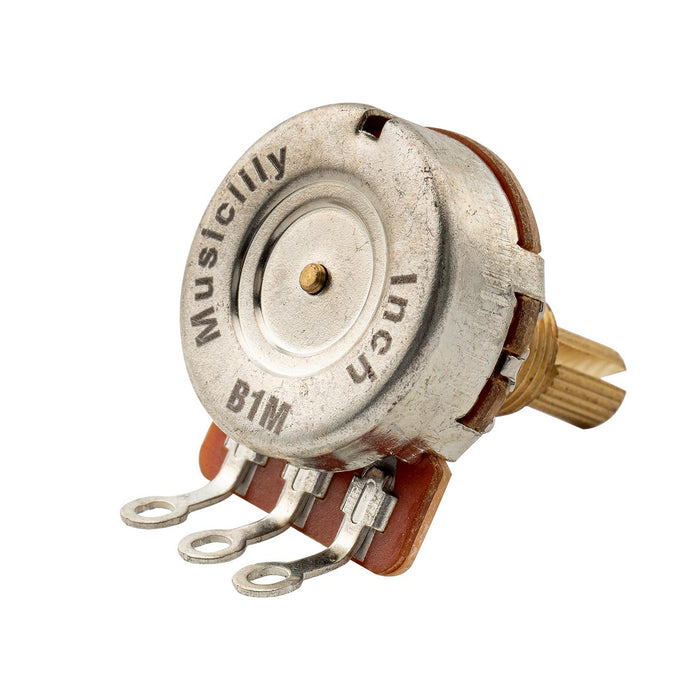 Musiclily Pro HD B1M Pots Brass Standard Split Shaft 3/8 Inch Linear Taper Potentiometers for Electric Guitar Bass (Set of 10)