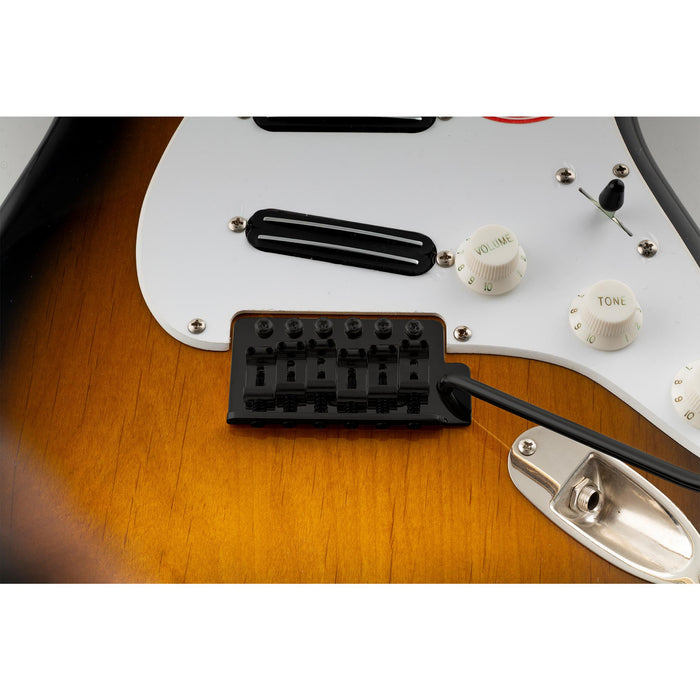 Application of musiclily ultra 52 5mm2 1 16 inch standard 6 screw st tremolo bridge with vintage steel bent saddles 42mm solid brass block push in arm for strat style electric guitar mx2546bp