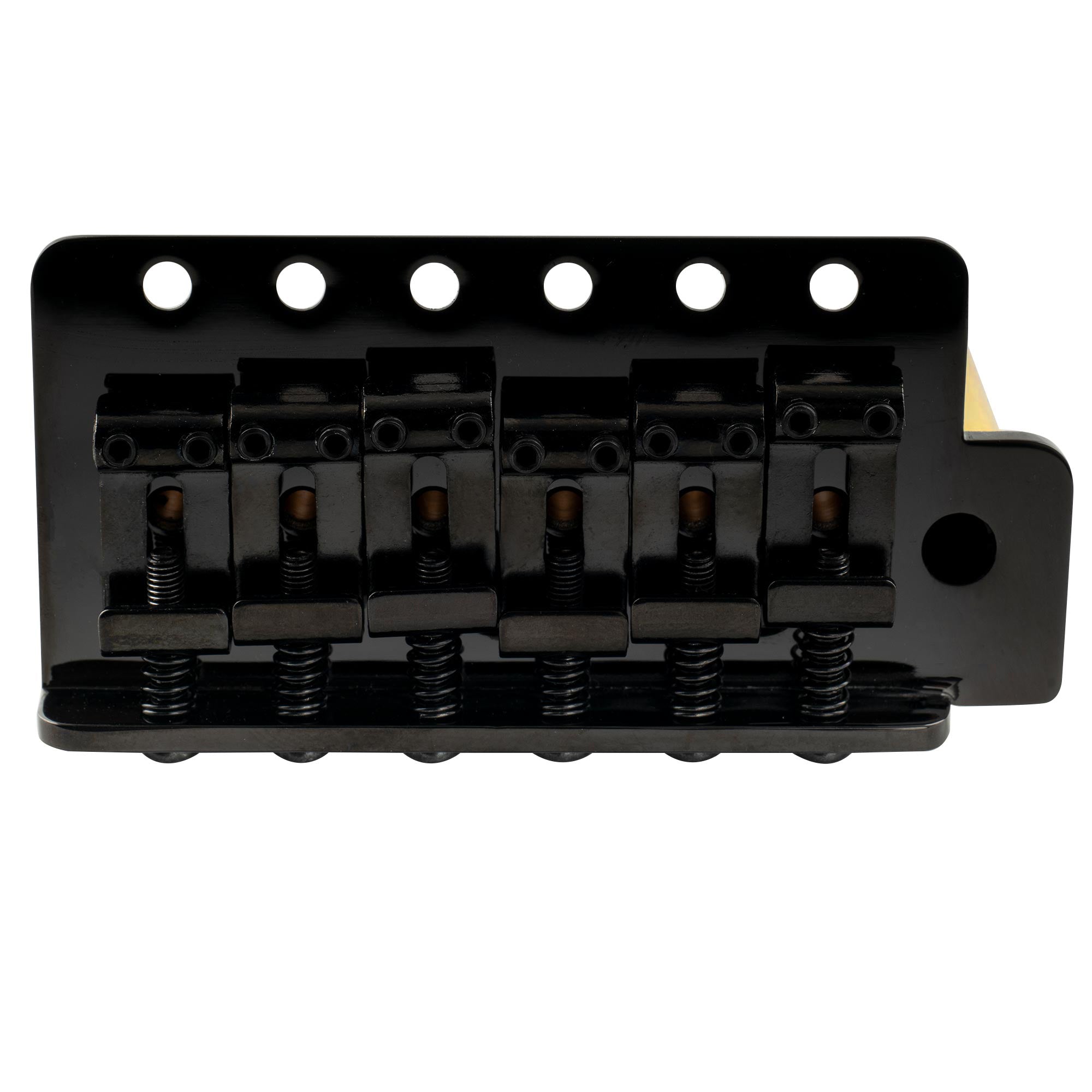 Part of musiclily ultra 52 5mm2 1 16 inch standard 6 screw st tremolo bridge with vintage steel bent saddles 42mm solid brass block push in arm for strat style electric guitar mx2546bp
