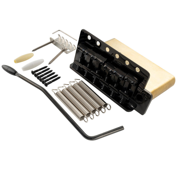 musiclily ultra 52 5mm2 1 16 inch standard 6 screw st tremolo bridge with vintage steel bent saddles 42mm solid brass block push in arm for strat style electric guitar mx2546bp